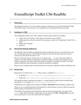 Extendscript Toolkit CS6 Readme
