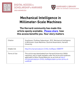 Mechanical Intelligence in Millimeter-Scale Machines