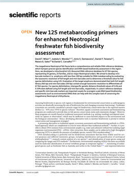 New 12S Metabarcoding Primers for Enhanced Neotropical Freshwater Fsh Biodiversity Assessment David T