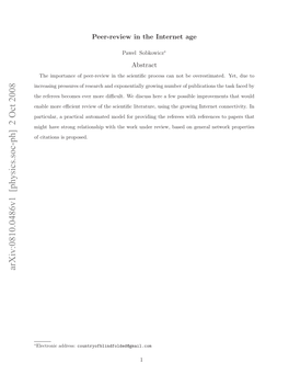 Arxiv:0810.0486V1 [Physics.Soc-Ph] 2 Oct 2008 ∗ B Proposed