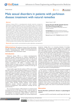 Male Sexual Disorders in Patients with Parkinson Disease: Treatment with Natural Remedies