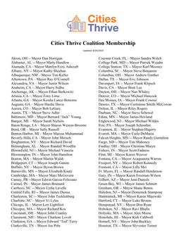 Cities Thrive Coalition Membership