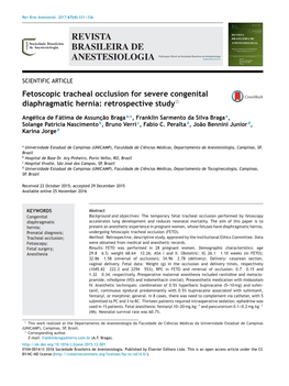 Fetoscopic Tracheal Occlusion for Severe Congenital