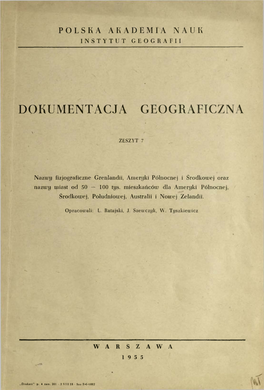Dokumentacja Geograficzna Z. 7 (1955) : Nazwy Fizjograficzne