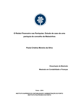 Estudo De Caso De Uma Paróquia Do Concelho De Matosinhos Paula