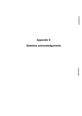 Statutory Acknowledgements