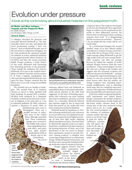 Evolution Under Pressure a Look at the Controversy About Industrial Melanism in the Peppered Moth