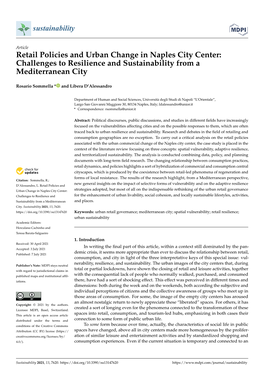 Retail Policies and Urban Change in Naples City Center: Challenges to Resilience and Sustainability from a Mediterranean City