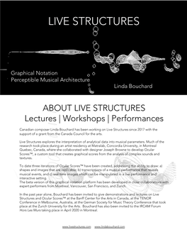 ABOUT LIVE STRUCTURES Lectures | Workshops | Performances