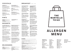 Allergen Menu