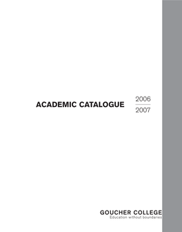 Academic Catalogue 2007