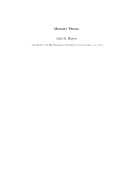 Measure Theory