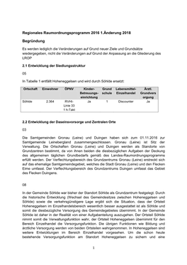 Regionales Raumordnungsprogramm 2016 1.Änderung 2018