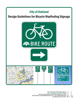 City of Oakland Design Guidelines for Bicycle Wayfinding Signage