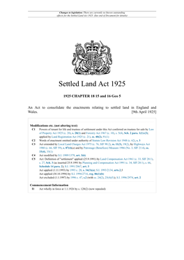 Settled Land Act 1925