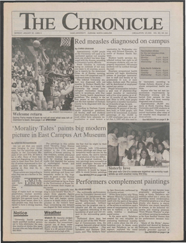 THE CHRONICLE MONDAY, JANUARY 30, 1989 Ce DUKE UNIVERSITY DURHAM, NORTH CAROLINA CIRCULATION: 15.000 VOL