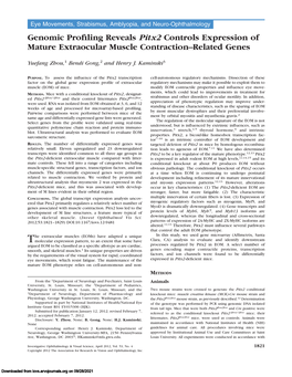 Genomic Profiling Reveals Pitx2 Controls Expression of Mature