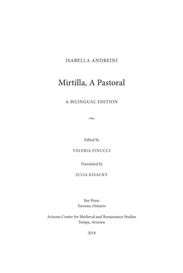 Mirtilla, a Pastoral