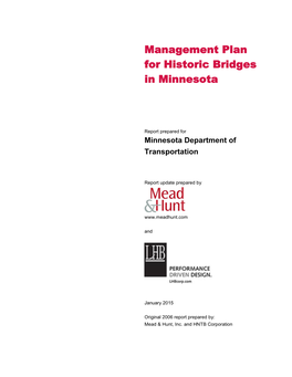 General Management Plan for Historic Bridges in Minnesota