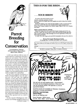 Parrot Breeding for Conservation