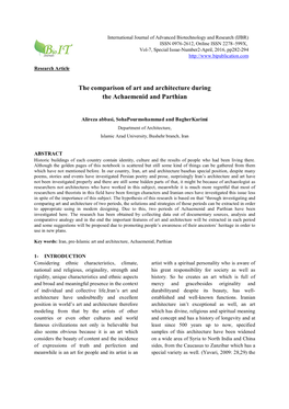 The Comparison of Art and Architecture During the Achaemenid and Parthian