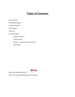 Table of Contents