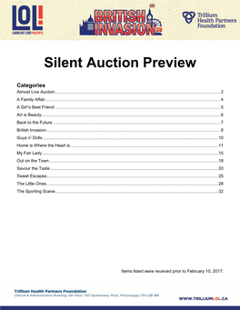 Silent Auction Preview