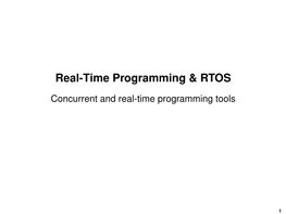 Real-Time Systems I Typical Architecture of Embedded Real-Time System