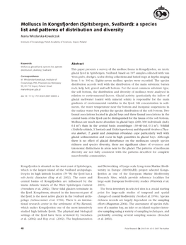 Molluscs in Kongsfjorden (Spitsbergen, Svalbard): a Species List and Patterns of Distribution and Diversity