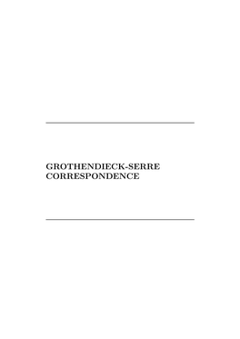 GROTHENDIECK-SERRE CORRESPONDENCE Classiﬁcation Math´Ematique Par Sujets (2000)