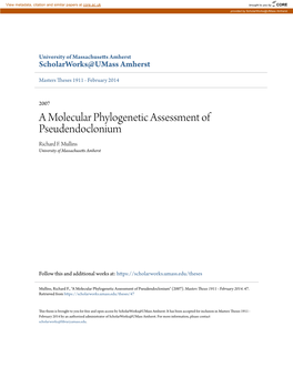 A Molecular Phylogenetic Assessment of Pseudendoclonium Richard F