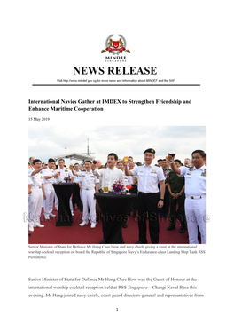 International Navies Gather at IMDEX to Strengthen Friendship and Enhance Maritime Cooperation