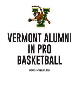 UPDATED: OCTOBER 13, 2020 ANTHONY LAMB ‘20 CATAMOUNT CAREER 2016-20 • 118 GP • 16.4 PPG/6.5 RPG • AP All-America Hon