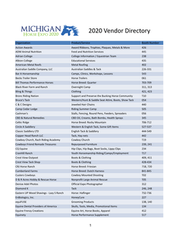 2020 MHE Exhibitor Listing