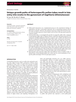 Unique Growth Paths of Heterospecific Pollen Tubes Result in Late