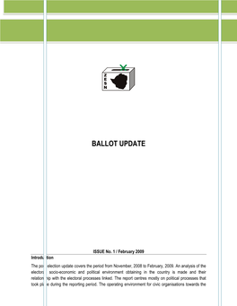 Zimbabwe Election Support Network Ballot Update