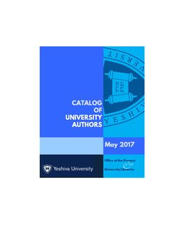 University Authors Catalog 043017.Pdf (3.066Mb)