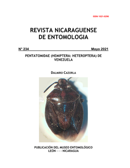 Pentatomidae (Hemiptera: Heteroptera) De Venezuela
