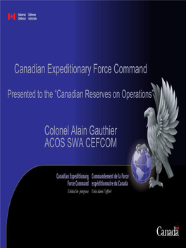 Canadian Expeditionary Force Command Overview