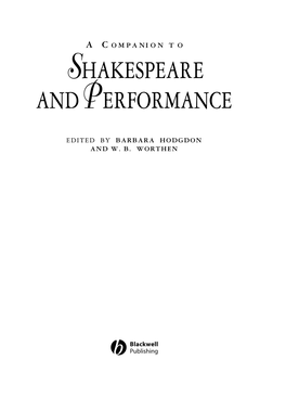 Shakespeare Andp Erformance