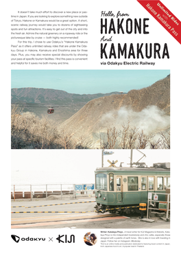 Hello, from of Tokyo, Hakone Or Kamakura Would Be a Great Option