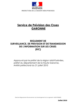 Service De Prévision Des Crues Garonne