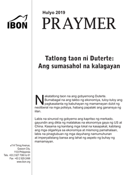 Tatlong Taon Ni Duterte, Sumasahol Na Kalagayan