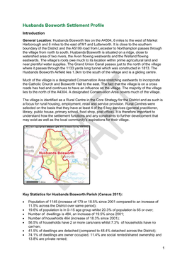 Husbands Bosworth Settlement Profile Introduction