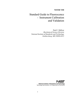 Standard Guide to Fluorescence Instrument Calibration and Correction