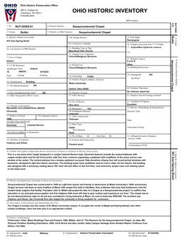 Iform Ohio Historic Inventory Form