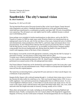 The City's Tunnel Vision by Albert Southwick