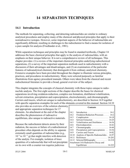 MARLAP Manual Volume II: Chapter 14, Separation Techniques (PDF)