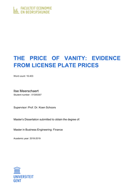 Evidence from License Plate Prices