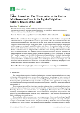 Urban Intensities. the Urbanization of the Iberian Mediterranean Coast in the Light of Nighttime Satellite Images of the Earth